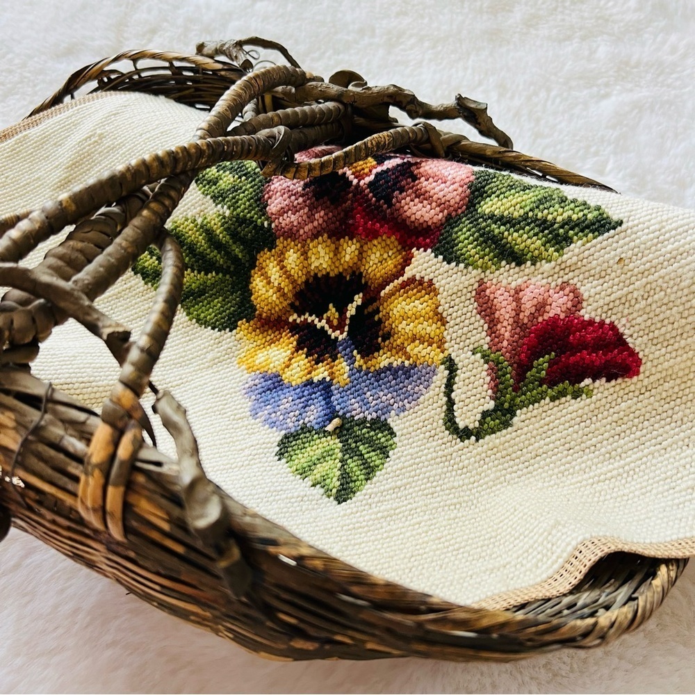 13”x13” Vintage Needlepoint Canvas.